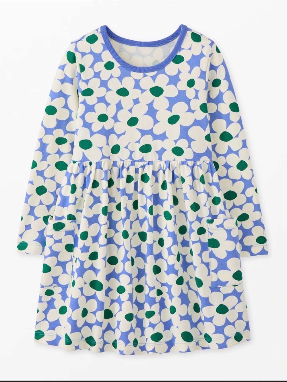 Hanna Andersson Floral Long Sleeve Dress Size 6-7